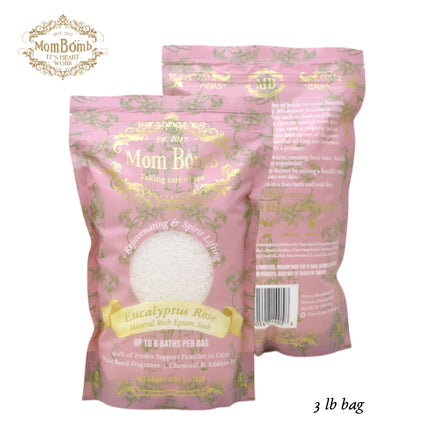 Mom Bomb Eucalyptus Rose Bath Soaks 3 lbs of Pure Tranquility