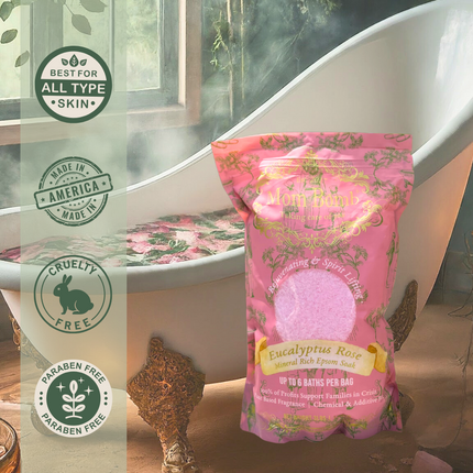 Mom Bomb Eucalyptus Rose Bath Soaks 3 lbs of Pure Tranquility