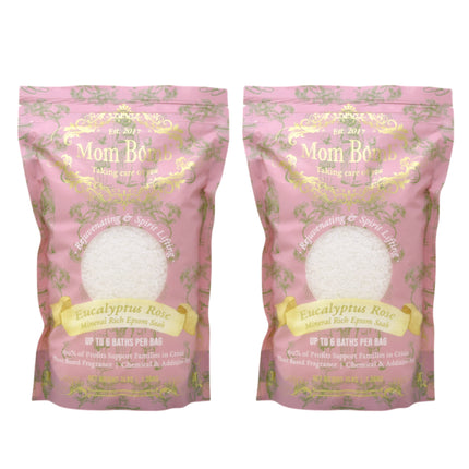 Mom Bomb Eucalyptus Rose Bath Soaks 3 lbs of Pure Tranquility (2 Pack)