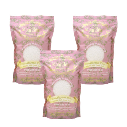Mom Bomb Eucalyptus Rose Bath Soaks 3 lbs of Pure Tranquility (3 Pack)
