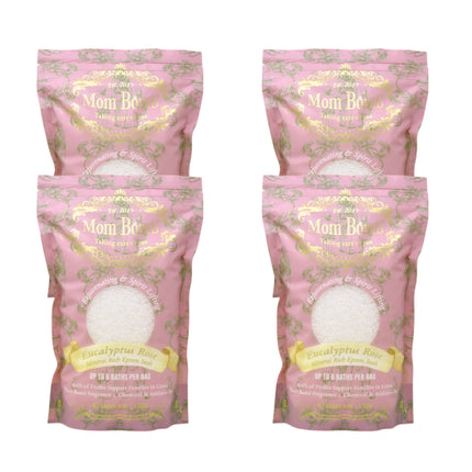 Mom Bomb Eucalyptus Rose Bath Soaks 3 lbs of Pure Tranquility (4 Pack)