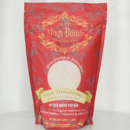 Mom Bomb Pink Himalayan Bath Soaks 3 lbs of Pure Tranquility (2 Pack)