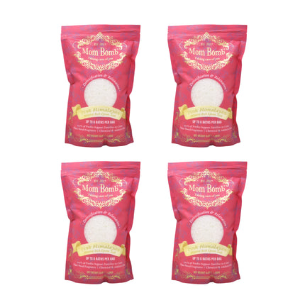 Mom Bomb Pink Himalayan Bath Soaks 3 lbs of Pure Tranquility (4 Pack)