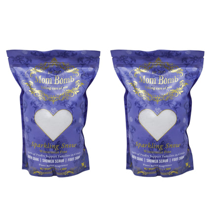 Mom Bomb Sparkling Snow Bath Soaks 3 lbs of Pure Tranquility (2 Pack)