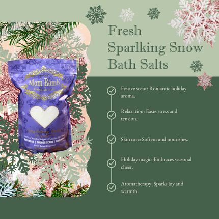 Mom Bomb Sparkling Snow Bath Soaks 3 lbs of Pure Tranquility (3 Pack)