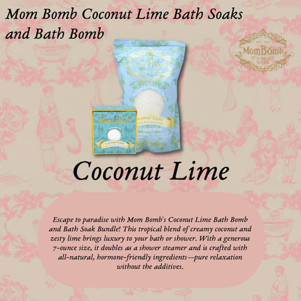 Mom Bomb Coconut Lime Bundle with (1) Bath Bomb & (1) Bath Soak