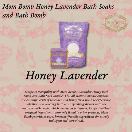 Mom Bomb Lavender Honey Bundle with (2) Bath Bombs & (1) Bath Soak
