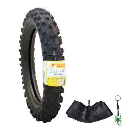 Pirelli Scorpion MX Extra J 2.50-10 33J Tube Type Front Motorcycle Tire with Inner Tube, High-Performance Pit Bike Motocross Tire for Enhanced Traction and Durability