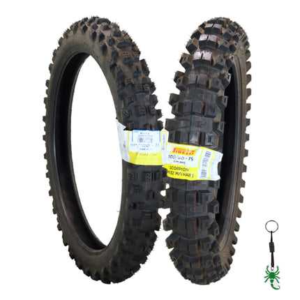 Pirelli Scorpion MX32 Mid Hard 80/100-21 Front 110/90-19 Rear Bias Tires Set