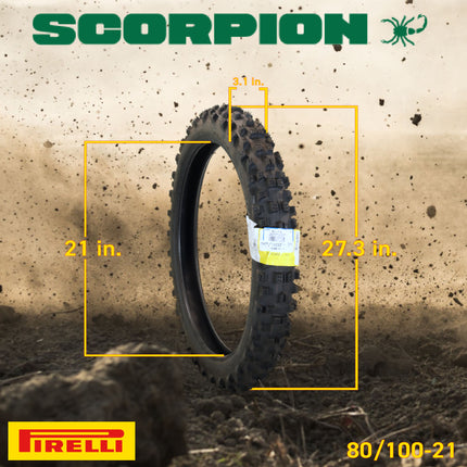 Pirelli Scorpion MX32 Mid Hard 80/100-21 51M Bias Tube Type Tire