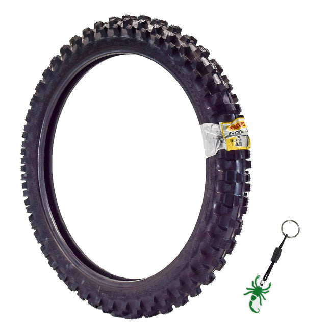 Pirelli Scorpion MX Extra X 110/90-19 62M NHS Rear Motocross Tire - Bias Ply Tube-Type Off-Road Training & Racing Tire for Mid-Soft to Mid-Hard Terrain (With Keychain)