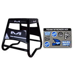 Matrix Concepts A2 Aluminum Motorcycle Stand – Black | Heavy-Duty Lightweight Alloy Dirt Bike Stand with Custom Matrix/Mass Depot Sticker Pack | Durable Design for Motocross, Off-Road & Garage Use