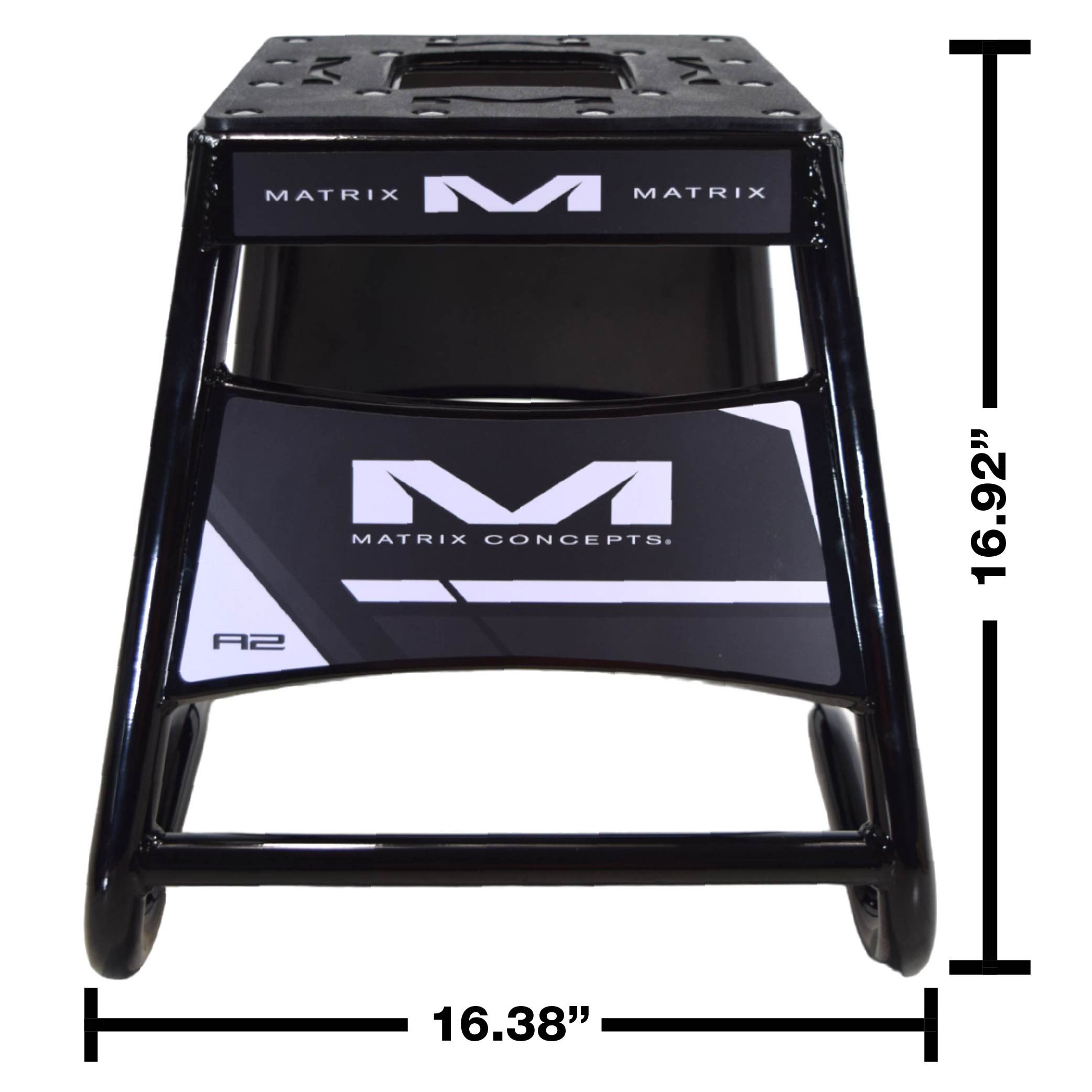Matrix Concepts A2 Aluminum Motorcycle Stand – Black | Heavy-Duty Lightweight Alloy Dirt Bike Stand with Custom Matrix/Mass Depot Sticker Pack | Durable Design for Motocross, Off-Road & Garage Use