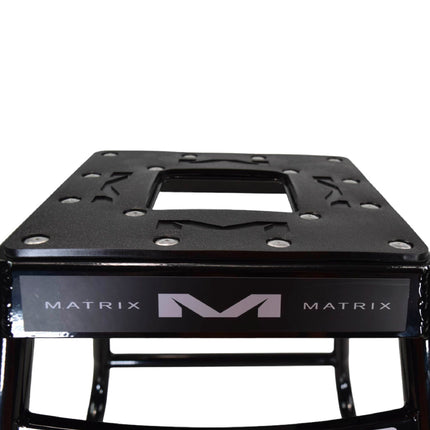 Matrix Concepts A2 Aluminum Motorcycle Stand – Black | Heavy-Duty Lightweight Alloy Dirt Bike Stand with Custom Matrix/Mass Depot Sticker Pack | Durable Design for Motocross, Off-Road & Garage Use