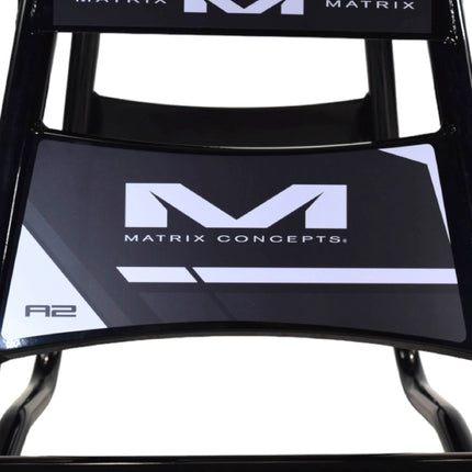 Matrix Concepts A2 Aluminum Motorcycle Stand – Black | Heavy-Duty Lightweight Alloy Dirt Bike Stand with Custom Matrix/Mass Depot Sticker Pack | Durable Design for Motocross, Off-Road & Garage Use