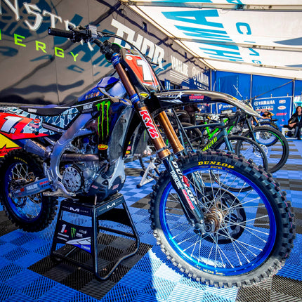 Matrix Concepts A2 Aluminum Motorcycle Stand – Black | Heavy-Duty Lightweight Alloy Dirt Bike Stand with Custom Matrix/Mass Depot Sticker Pack | Durable Design for Motocross, Off-Road & Garage Use