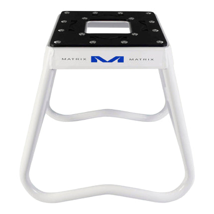 Matrix Concepts A2 Aluminum Motorcycle Stand w/ Mass Depot Sticker Pack – Blue | Lightweight Heavy-Duty 6063 Alloy Dirt Bike Stand for Motocross, Off-Road & Garage Use | Durable Non-Slip Top
