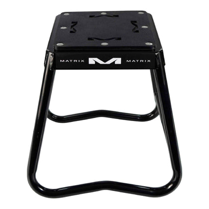 Matrix Concepts Mini A2 Aluminum Stand  /Mass Depot Sticker Pack - Black | Lightweight 6063 Aircraft Aluminum Youth Motocross Bike Lift| 150 lb Capacity | Non-Slip Rubber Top & Compact 8" x 8" Base