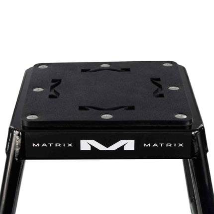 Matrix Concepts Mini A2 Aluminum Stand  /Mass Depot Sticker Pack - Black | Lightweight 6063 Aircraft Aluminum Youth Motocross Bike Lift| 150 lb Capacity | Non-Slip Rubber Top & Compact 8" x 8" Base