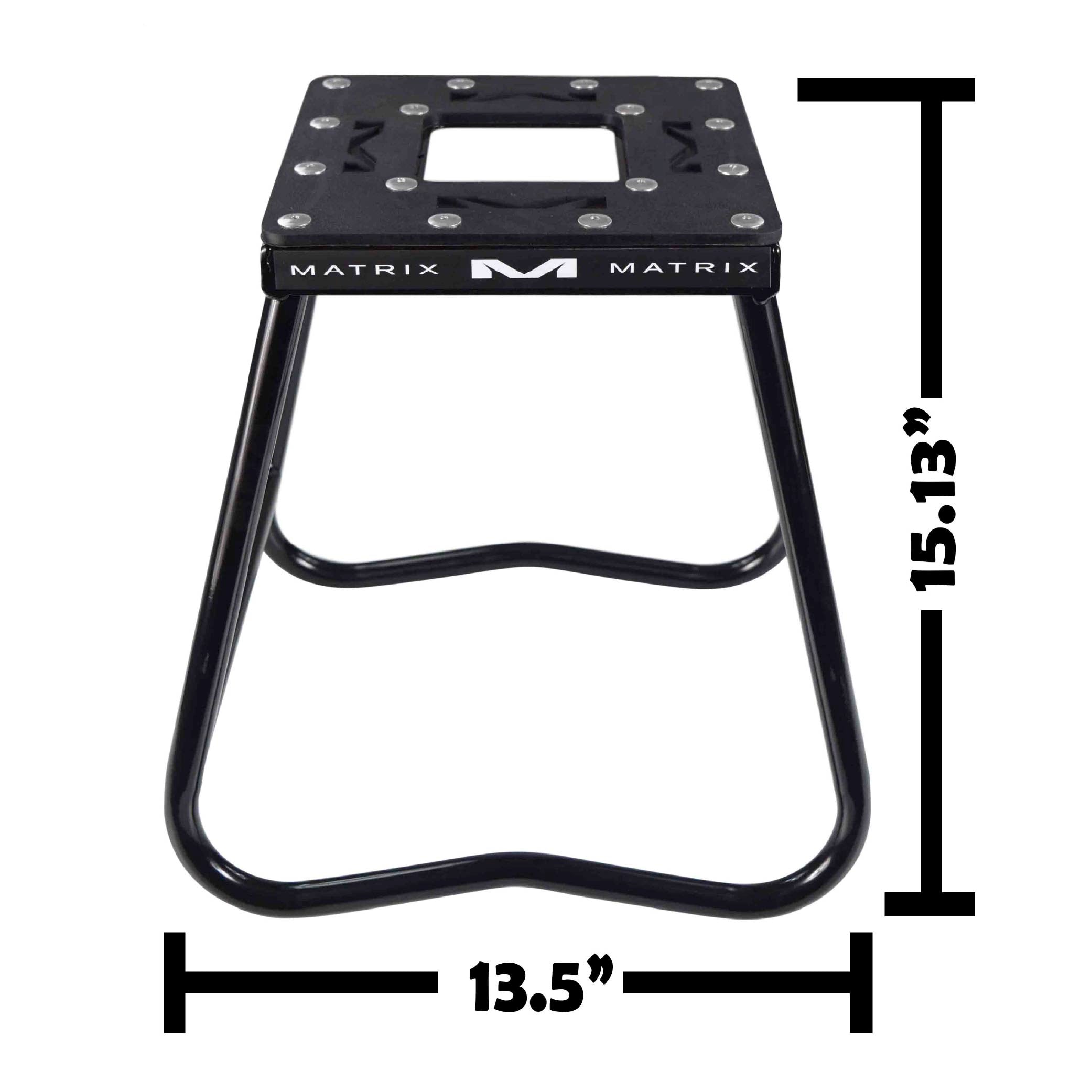 Matrix Concepts C1 Steel Stand /Mass Depot Sticker Pack - Black | Heavy-Duty Carbon Steel Motorcycle Lift | 300 lb Capacity Motocross Dirt Bike Stand | Non-Slip Rubber Top
