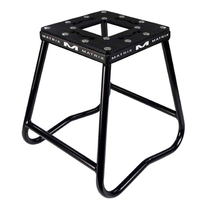 Matrix Concepts C1 Steel Stand /Mass Depot Sticker Pack - Black | Heavy-Duty Carbon Steel Motorcycle Lift | 300 lb Capacity Motocross Dirt Bike Stand | Non-Slip Rubber Top