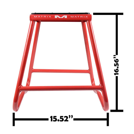 Matrix Concepts C1 Steel Stand /Mass Depot Sticker Pack - Red | Heavy-Duty Carbon Steel Motorcycle Lift | 300 lb Capacity Motocross Dirt Bike Stand | Non-Slip Rubber Top