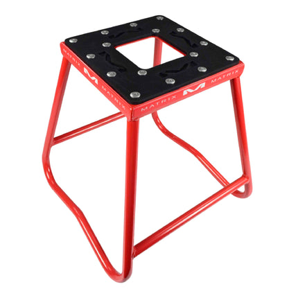 Matrix Concepts C1 Steel Stand /Mass Depot Sticker Pack - Red | Heavy-Duty Carbon Steel Motorcycle Lift | 300 lb Capacity Motocross Dirt Bike Stand | Non-Slip Rubber Top