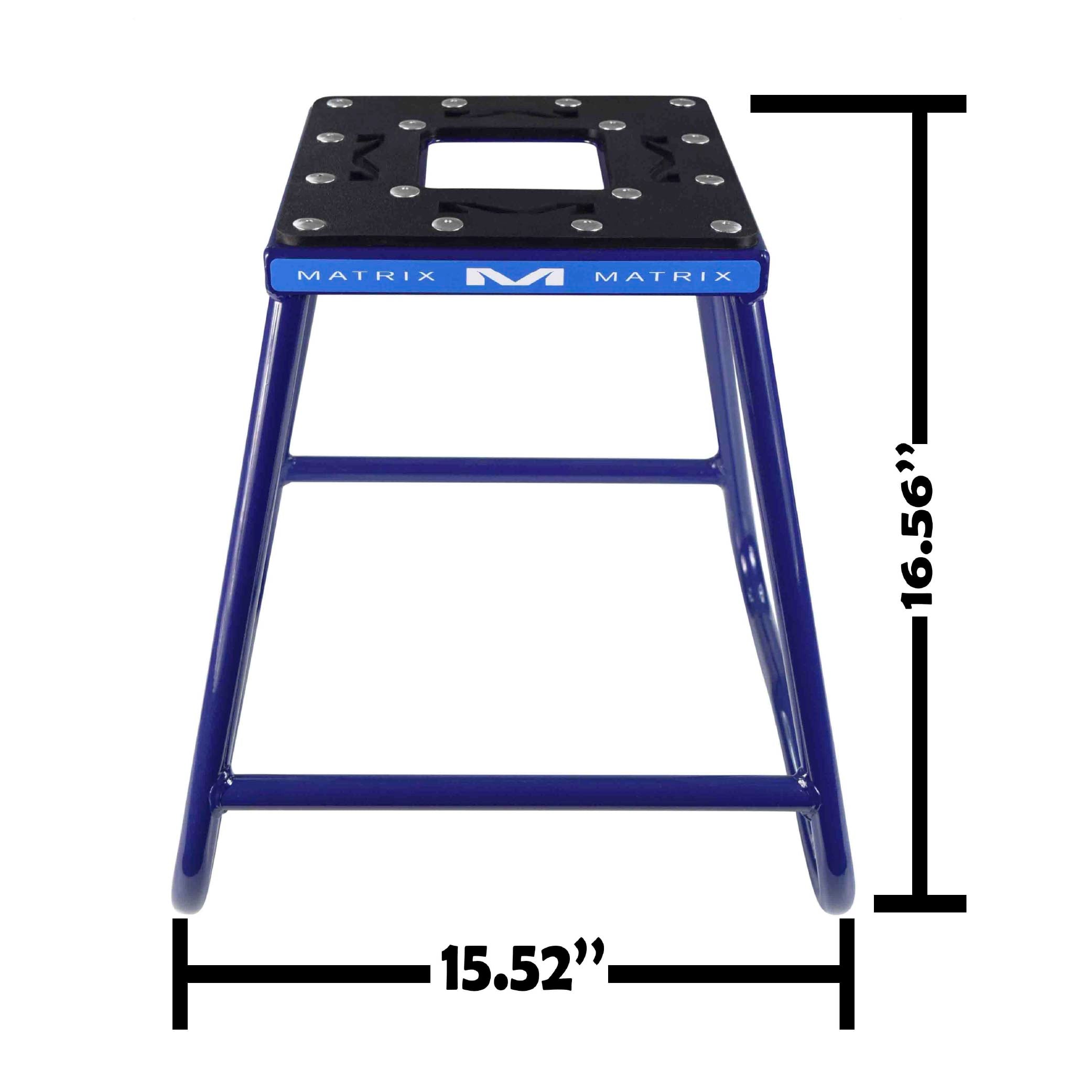 Matrix Concepts C1 Steel Stand /Mass Depot Sticker Pack - Blue | Heavy-Duty Carbon Steel Motorcycle Lift | 300 lb Capacity Motocross Dirt Bike Stand | Non-Slip Rubber Top