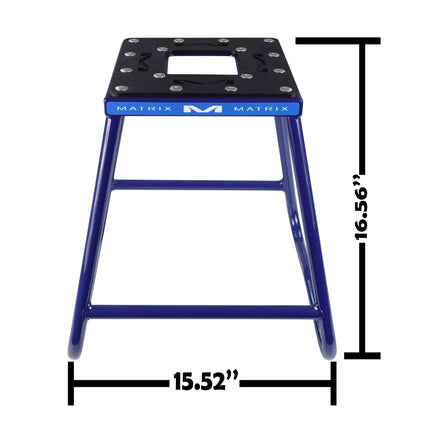 Matrix Concepts C1 Steel Stand /Mass Depot Sticker Pack - Blue | Heavy-Duty Carbon Steel Motorcycle Lift | 300 lb Capacity Motocross Dirt Bike Stand | Non-Slip Rubber Top