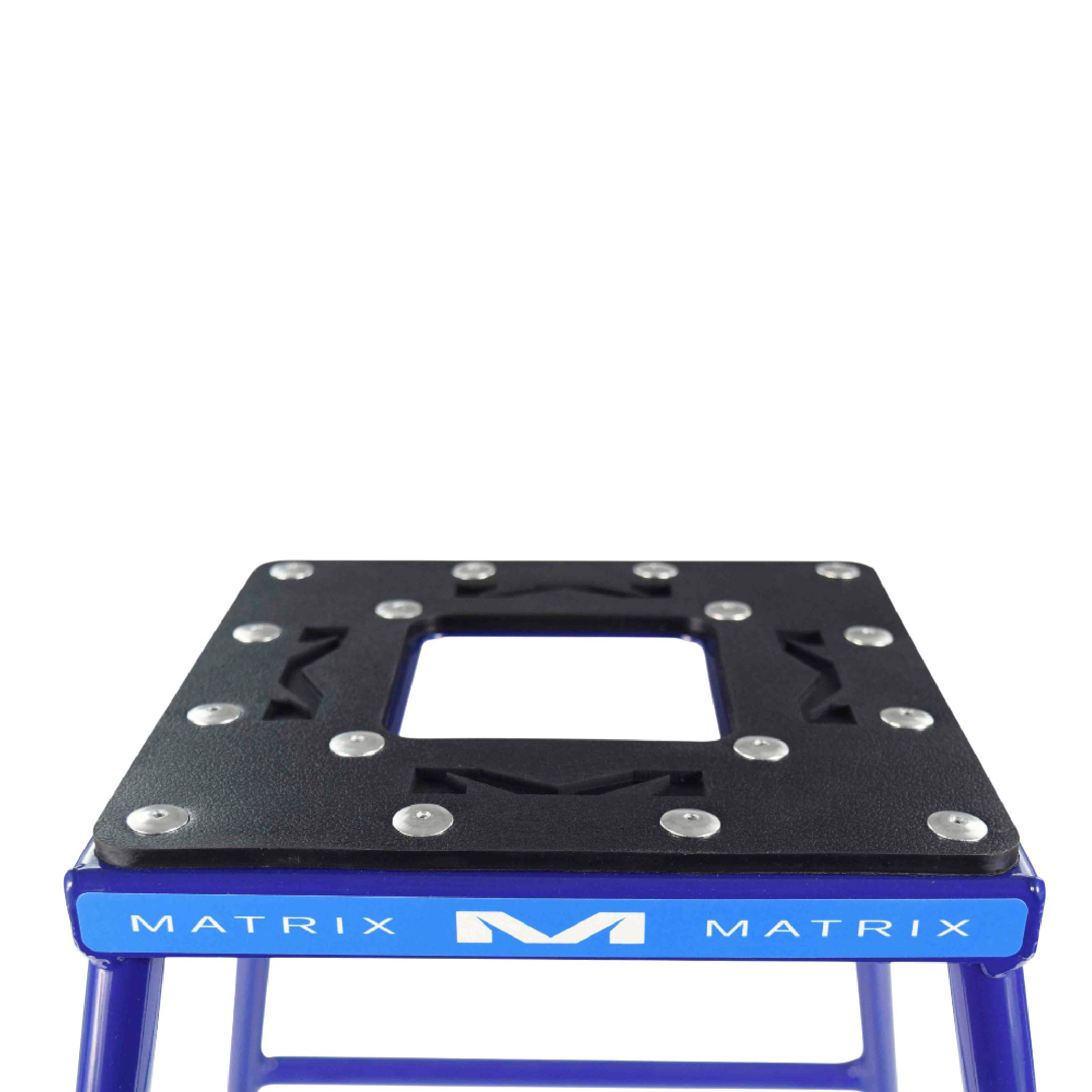 Matrix Concepts C1 Steel Stand /Mass Depot Sticker Pack - Blue | Heavy-Duty Carbon Steel Motorcycle Lift | 300 lb Capacity Motocross Dirt Bike Stand | Non-Slip Rubber Top