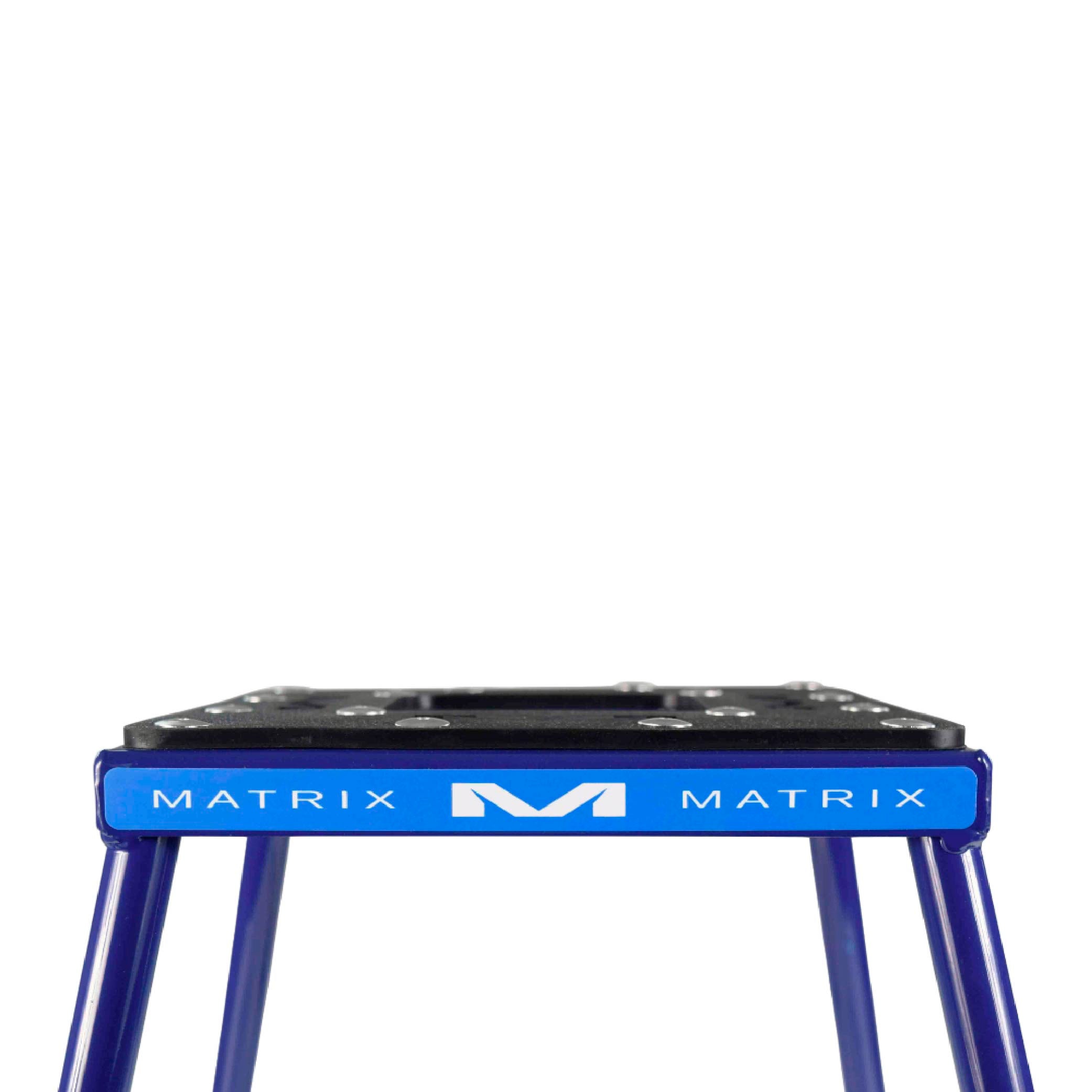 Matrix Concepts C1 Steel Stand - Blue | Heavy-Duty Carbon Steel Motorcycle Lift | 300 lb Capacity Motocross Dirt Bike Stand | Non-Slip Rubber Top