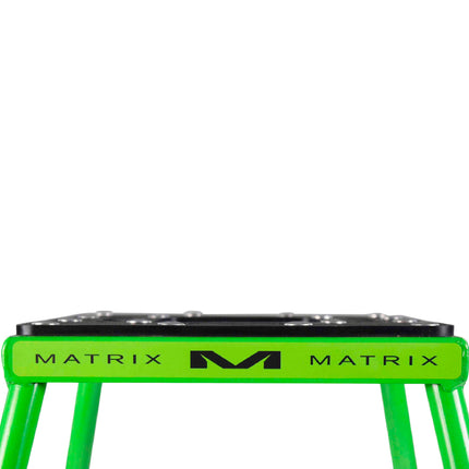 Matrix Concepts C1 Steel Stand /Mass Depot Sticker Pack - Green| Heavy-Duty Carbon Steel Motorcycle Lift | 300 lb Capacity Motocross Dirt Bike Stand | Non-Slip Rubber Top