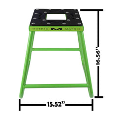 Matrix Concepts C1 Steel Stand - Green| Heavy-Duty Carbon Steel Motorcycle Lift | 300 lb Capacity Motocross Dirt Bike Stand | Non-Slip Rubber Top