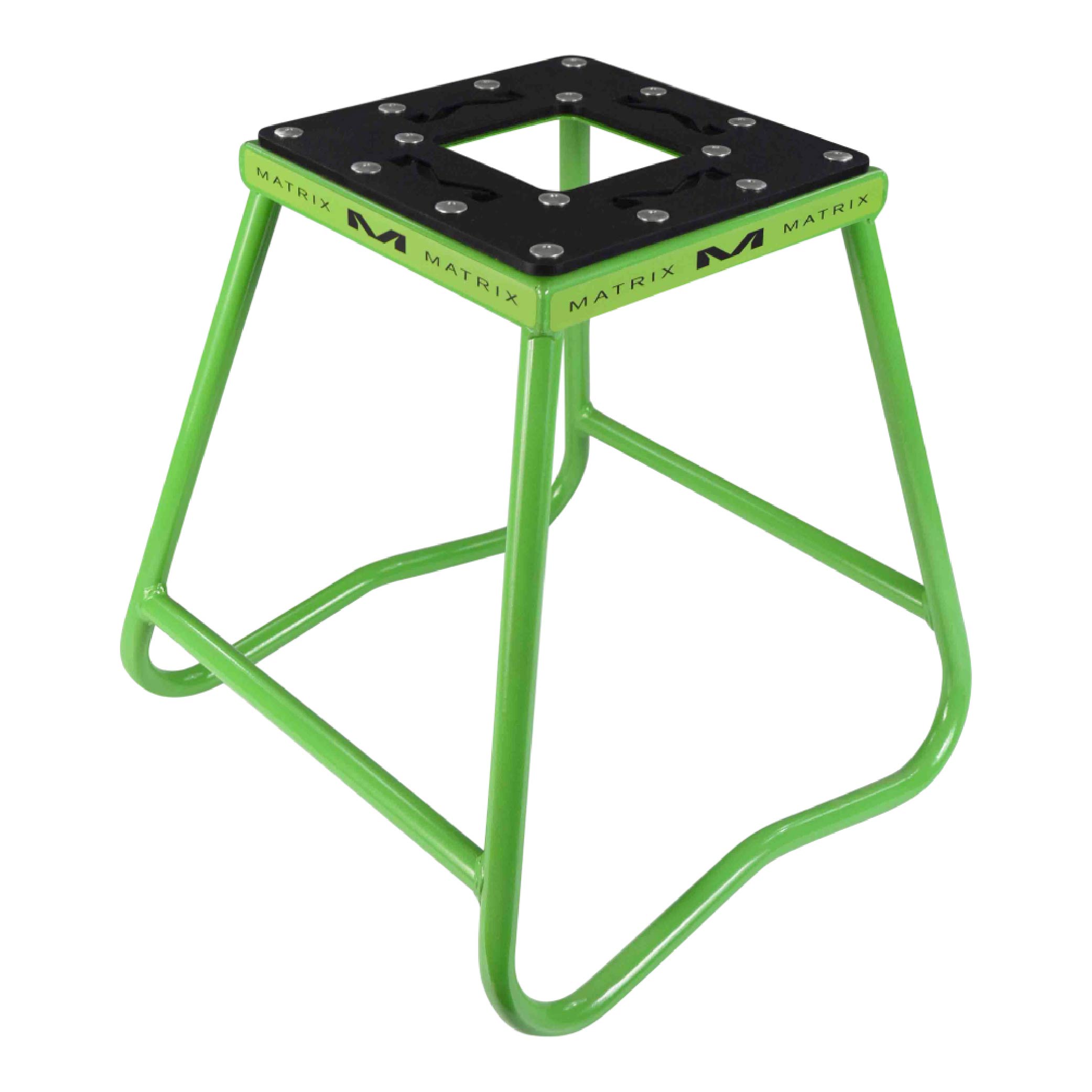 Matrix Concepts C1 Steel Stand - Green| Heavy-Duty Carbon Steel Motorcycle Lift | 300 lb Capacity Motocross Dirt Bike Stand | Non-Slip Rubber Top
