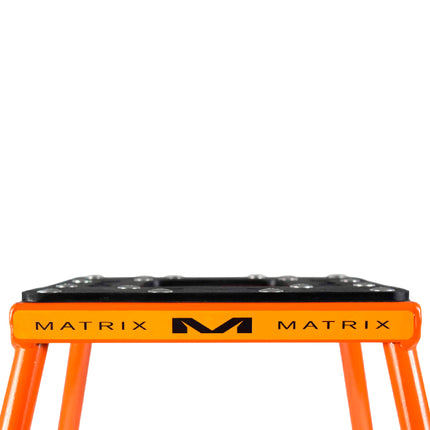 Matrix Concepts C1 Steel Stand - Orange| Heavy-Duty Carbon Steel Motorcycle Lift | 300 lb Capacity Motocross Dirt Bike Stand | Non-Slip Rubber Top