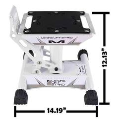 Matrix Concepts LS-ONE Lift Stand - White | Foot-Operated 500 lb Motorcycle Lift | Carbon Steel Motocross Dirt Bike Jack | Self-Locking Pedal & Wide Platform with Carry Handles