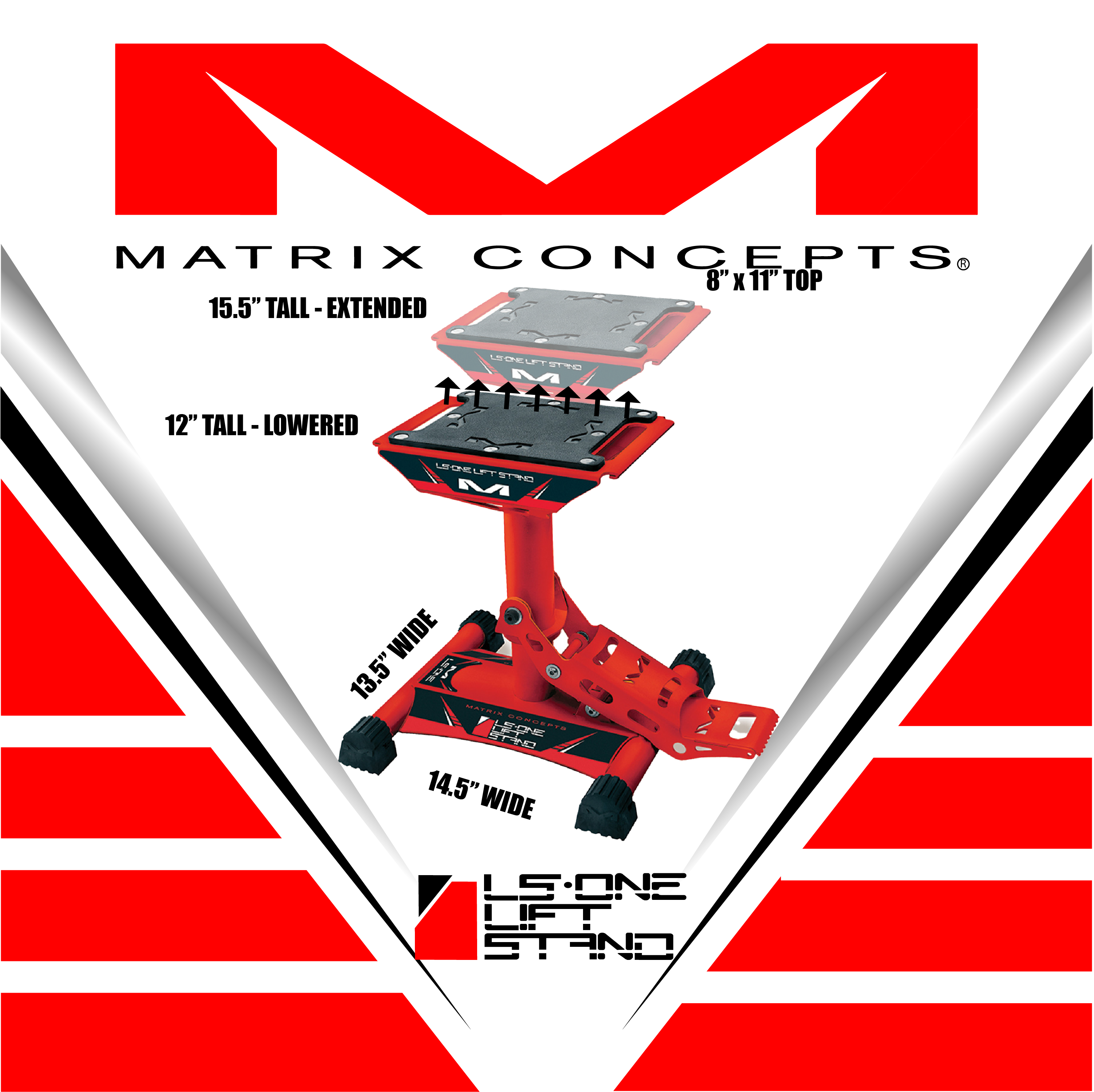 Matrix Concepts LS1 Lift Stand with 500 lbs Capacity for Dirt Bikes (Red)