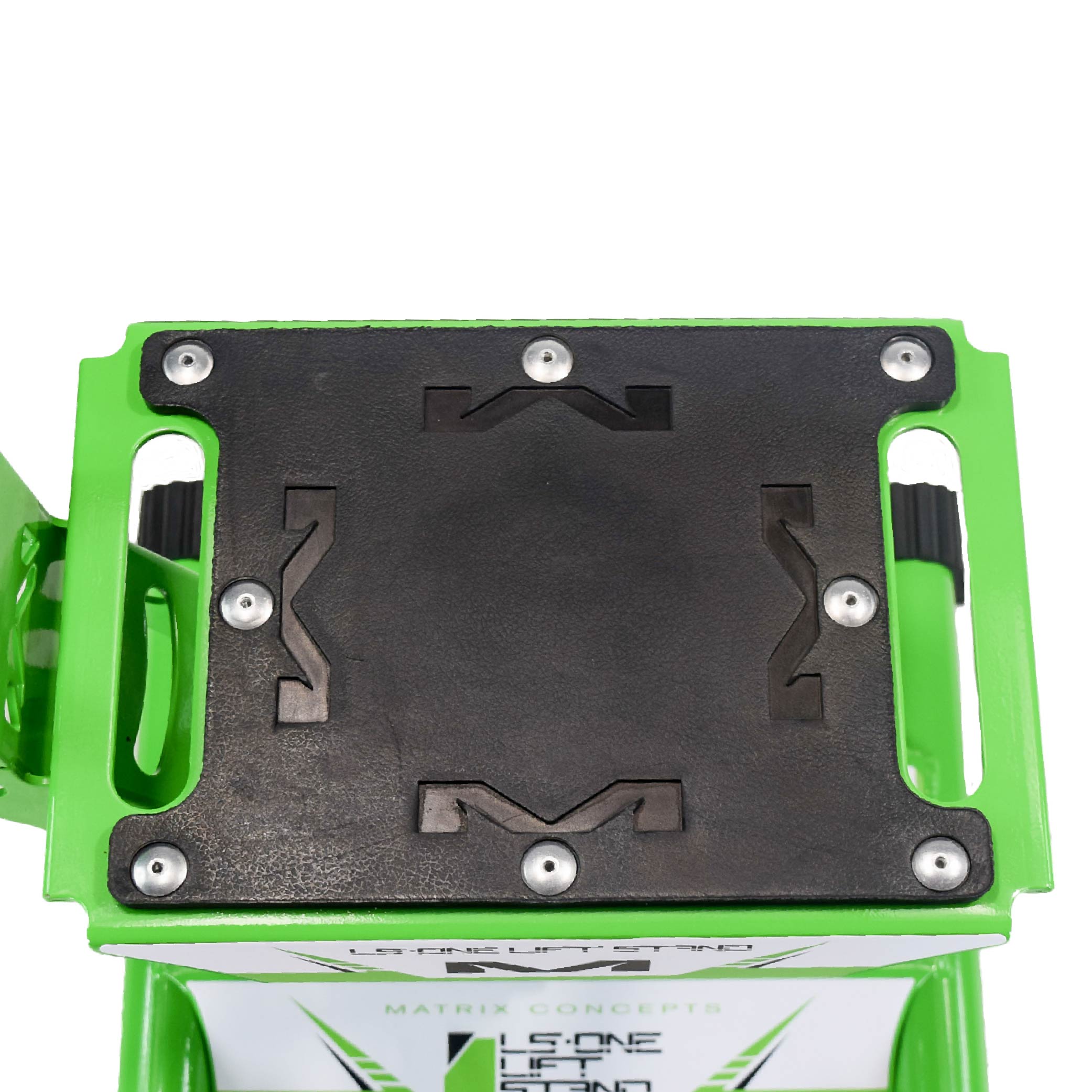 Matrix Concepts LS-ONE Lift Stand - Green | Foot-Operated 500 lb Motorcycle Lift | Carbon Steel Motocross Dirt Bike Jack | Self-Locking Pedal & Wide Platform with Carry Handles