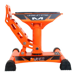 Matrix Concepts LS-ONE Lift Stand - Orange | Foot-Operated 500 lb Motorcycle Lift | Carbon Steel Motocross Dirt Bike Jack | Self-Locking Pedal & Wide Platform with Carry Handles