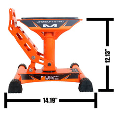 Matrix Concepts LS-ONE Lift Stand - Orange | Foot-Operated 500 lb Motorcycle Lift | Carbon Steel Motocross Dirt Bike Jack | Self-Locking Pedal & Wide Platform with Carry Handles