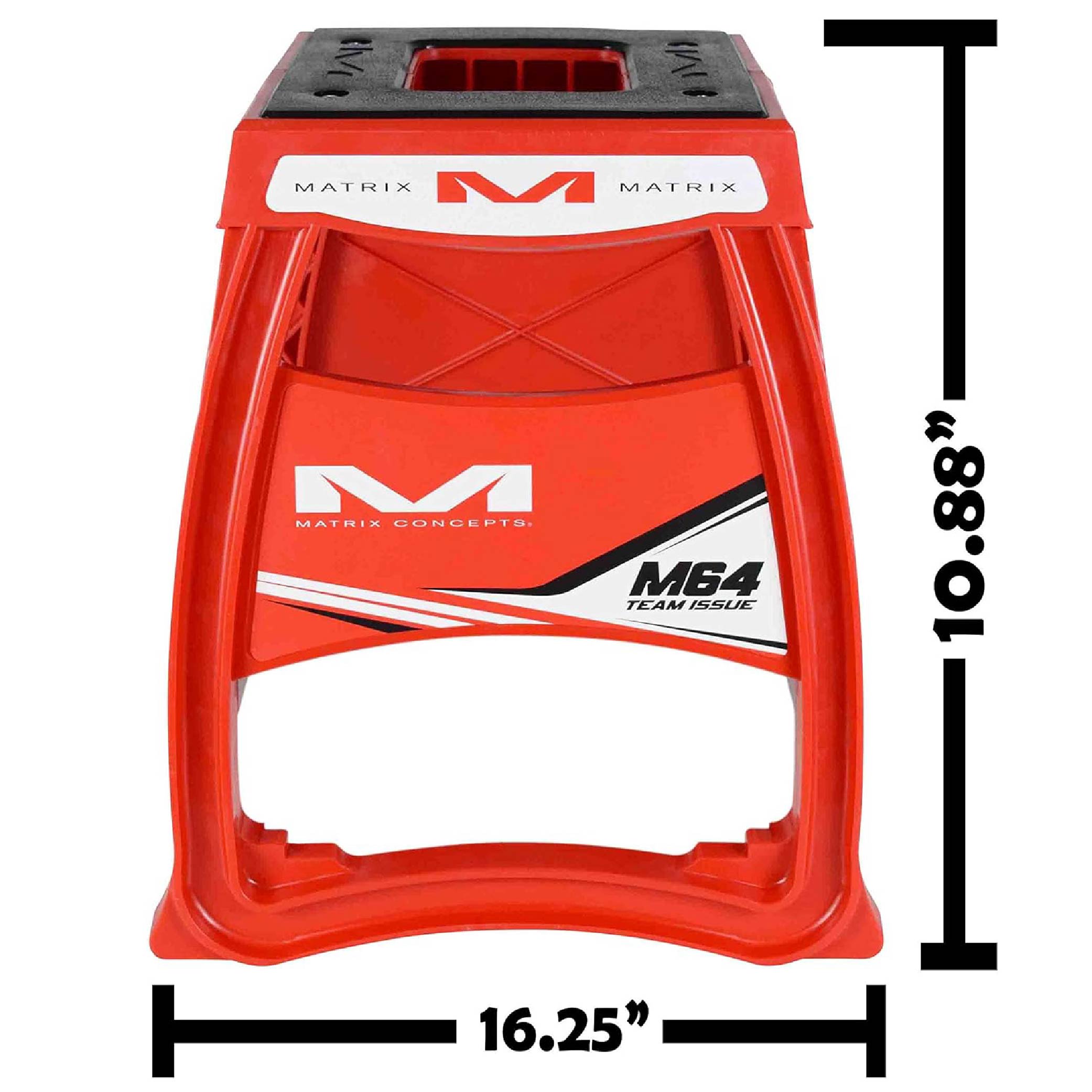 Matrix Concepts M64 Elite Stand /Mass Depot Sticker Pack- Red-Lightweight Polycarbonate Composite Motocross Lift | 10 lb Ultra-Light Design | Anti-Flex Support, Extra-Wide Feet & Customizable Panels