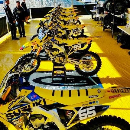 Matrix Concepts M64 Elite Stand /Mass Depot Sticker Pack- Red-Lightweight Polycarbonate Composite Motocross Lift | 10 lb Ultra-Light Design | Anti-Flex Support, Extra-Wide Feet & Customizable Panels