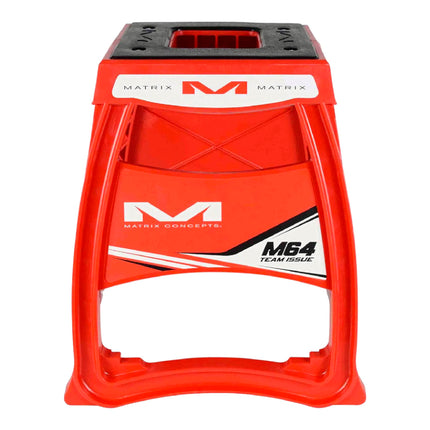 Matrix Concepts M64 Elite Stand - Red | Lightweight Polycarbonate Composite Motocross Dirt Bike Lift | 10 lb Ultra-Light Design | Anti-Flex Support, Extra-Wide Feet & Customizable Panels