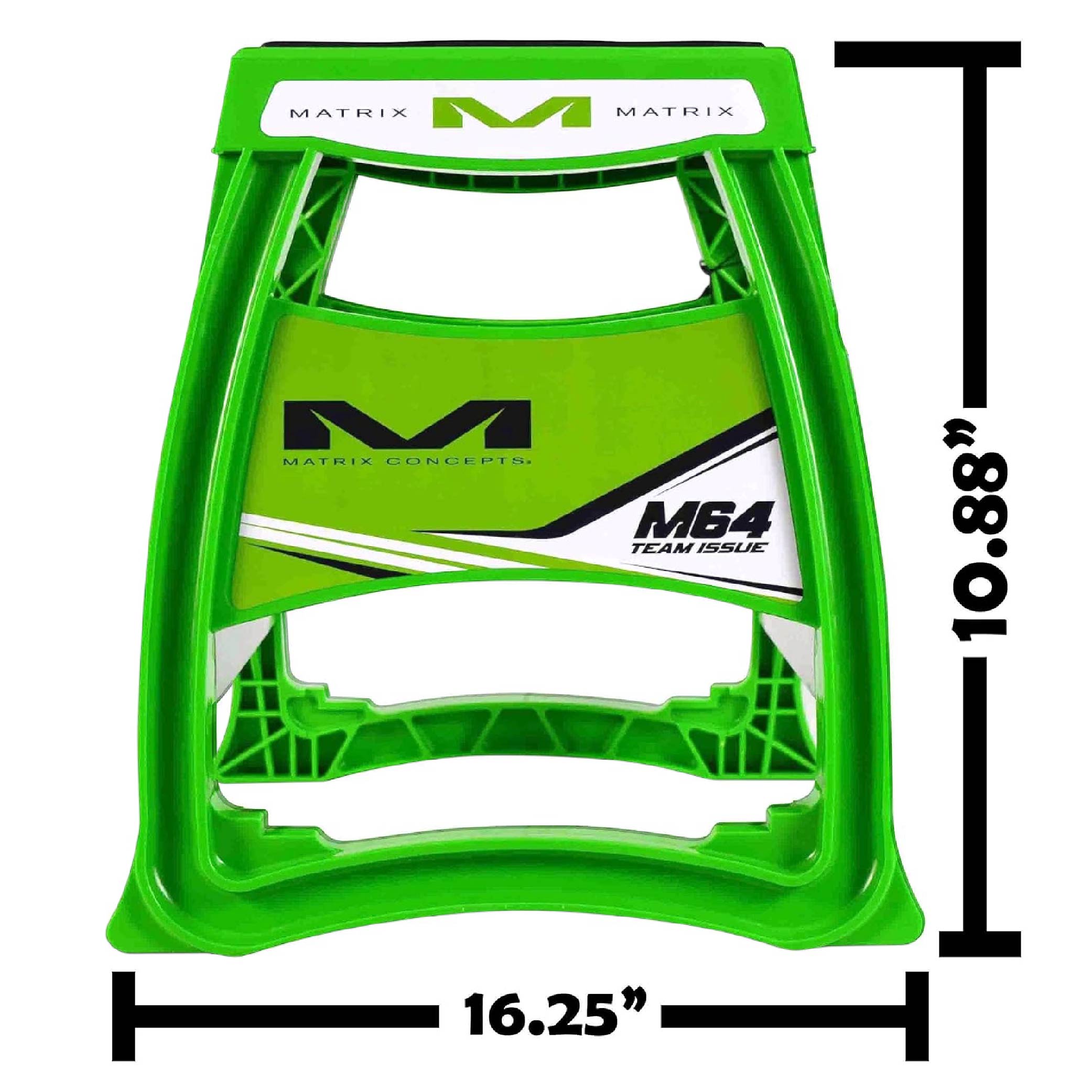 Matrix Concepts M64 Elite Stand  /Mass Depot Sticker Pack - Green | Lightweight Polycarbonate Composite Motocross Lift | 10 lb Ultra-Light Design | Anti-Flex Support, Customizable Panels