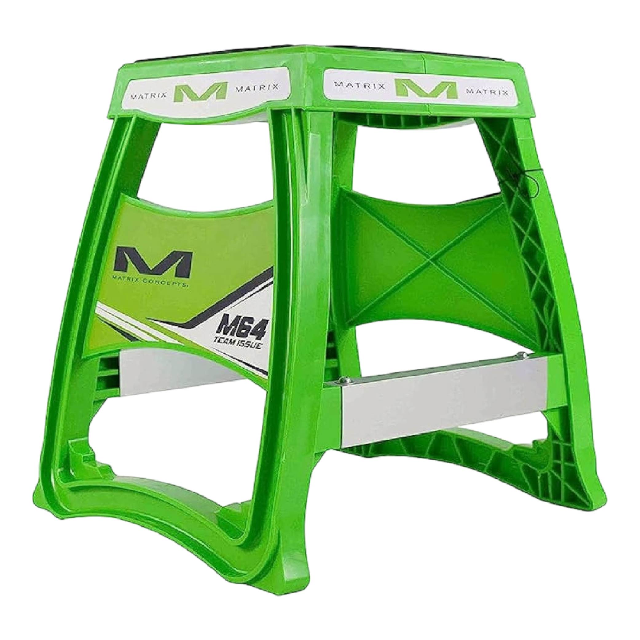 Matrix Concepts M64 Elite Stand  /Mass Depot Sticker Pack - Green | Lightweight Polycarbonate Composite Motocross Lift | 10 lb Ultra-Light Design | Anti-Flex Support, Customizable Panels