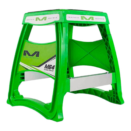 Matrix Concepts M64 Elite Stand  /Mass Depot Sticker Pack - Green | Lightweight Polycarbonate Composite Motocross Lift | 10 lb Ultra-Light Design | Anti-Flex Support, Customizable Panels