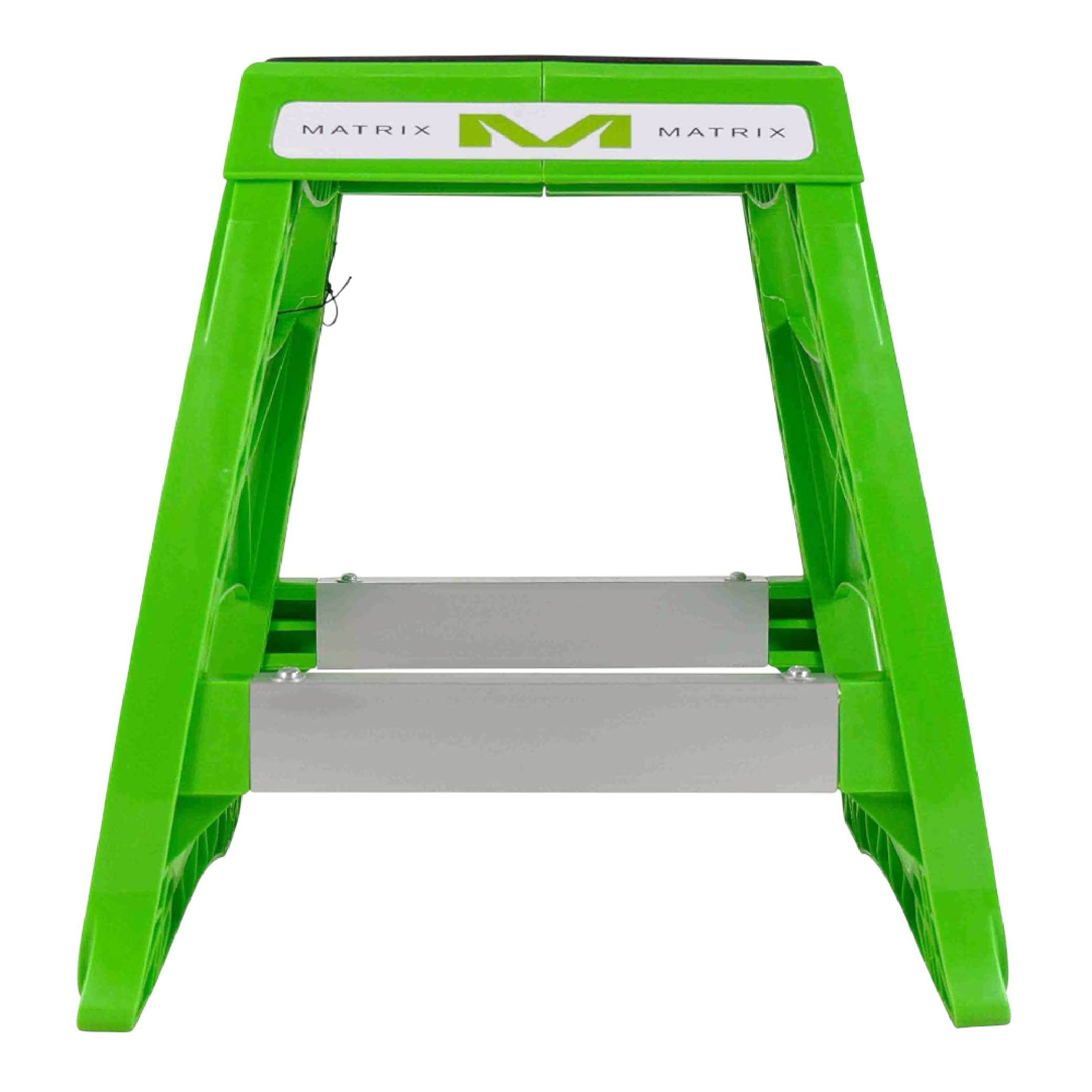 Matrix Concepts M64 Elite Stand  /Mass Depot Sticker Pack - Green | Lightweight Polycarbonate Composite Motocross Lift | 10 lb Ultra-Light Design | Anti-Flex Support, Customizable Panels