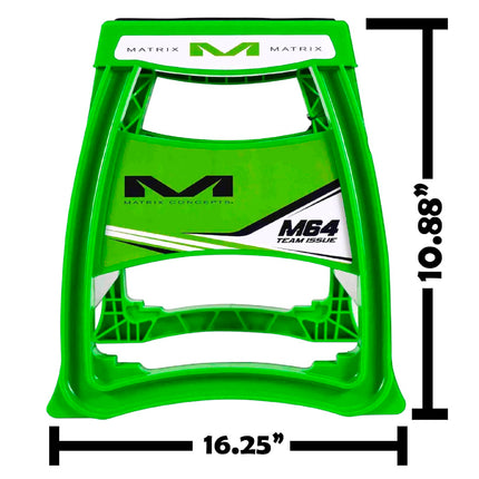 Matrix Concepts M64 Elite Stand - Green | Lightweight Polycarbonate Composite Motocross Dirt Bike Lift | 10 lb Ultra-Light Design | Anti-Flex Support, Extra-Wide Feet & Customizable Panels