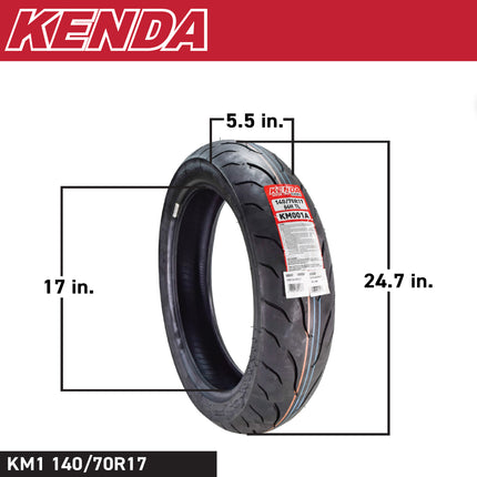 Kenda KM1 Sport Touring Front and Rear Motorcycle Tires 110/70ZR17and 140/70ZR17