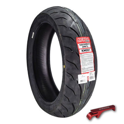 Kenda KM1 (KM001) 160/60ZR17 Rear Tire for Sport Touring Motorcycle 69W - Radial Tire with High-Speed Stability & Excellent Wet Grip w/ Keychain (160/60-17)